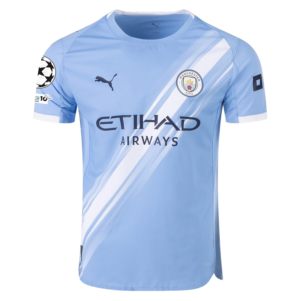 Puma Manchester City Authentic Lewis Home Jersey w/ Champions League Patches 25/26 (Team Light Blue/White)