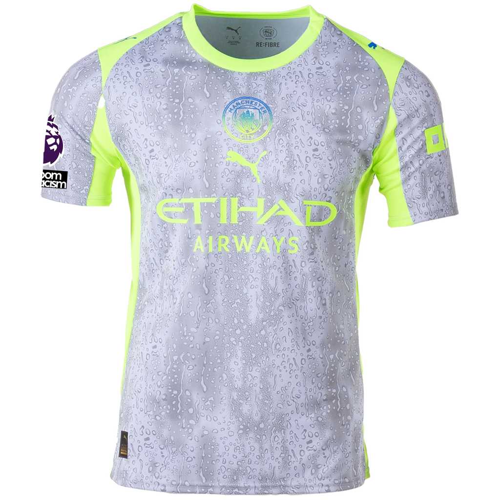 Puma Men's Manchester City Doku Third Jersey w/ EPL + No Room For Racism Patches 25/26 (Cool Weather/Pro Green)