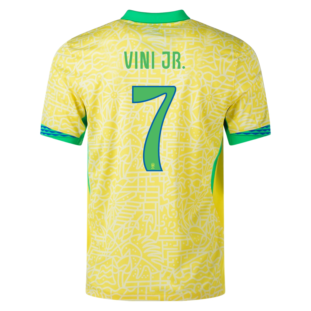 Nike Brazil Authentic Vini Jr. Home Jersey 24/25 (Dynamic Yellow/Lemon Chiffon/Green Spark)